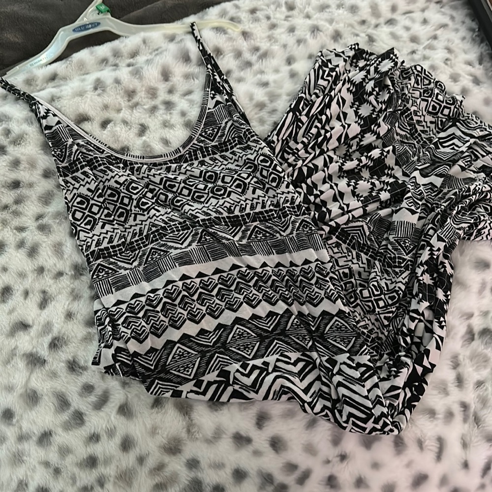 Black and white maxi dress